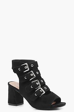 Boohoo Ella Multi Buckle Strap Shoe Boots