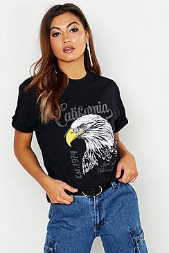 Boohoo California Slogan Rock T-shirt