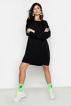 Boohoo Oversized Raw Edge Sweat Dress