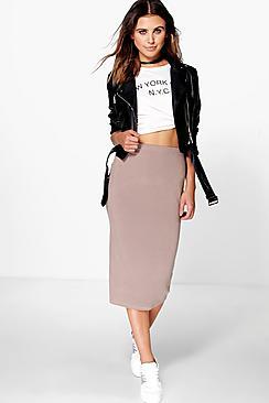 Boohoo Brea Basic Jersey Midi Skirt