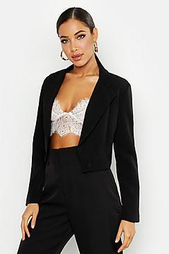 Boohoo Cropped Single Breasted Blazer