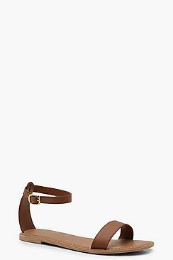 Boohoo Two Part Leather Sandals