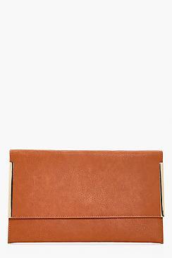 Boohoo Maddison Metal Detail Clutch Bag
