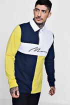 Boohoo Man Signature Colour Block Zip Rugby Top