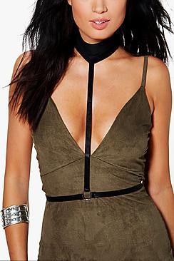 Boohoo Lois Wide Slinky Choker Body Harness