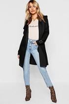 Boohoo Petite Suedette Belted Trench Coat