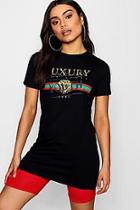 Boohoo Megan Slogan Stripe Grafitti T-shirt
