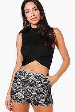 Boohoo Amelie Printed Shorts