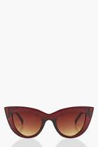 Boohoo Millie Oversized Cat Eye Sunglasses