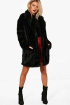 Boohoo Jasmine Boutique Oversized Collar Faux Fur Coat