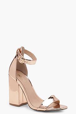 Boohoo Maria Chunky Block Heel 2 Part Heels