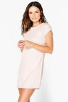Boohoo Esme Loopback T-shirt Dress Nude