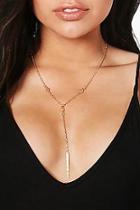 Boohoo Lea Diamante Detail Plunge Necklace