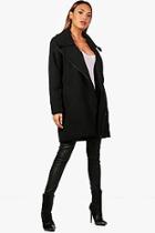 Boohoo Stacey Zip Detail Wool Look Coat