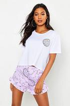 Boohoo Zodiac Sign Ruffle Short Set