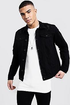 Boohoo Overdyed Distressed Denim Jacket