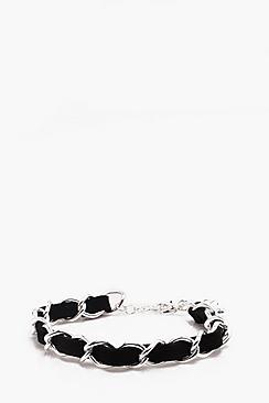 Boohoo Faux Leather Plaited Bracelet