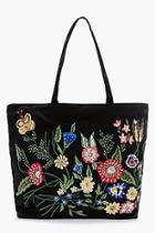 Boohoo Caroline Butterfly Embroidered Shopper Bag