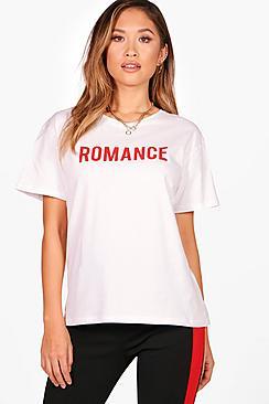 Boohoo Emilia Romance Slogan Tee