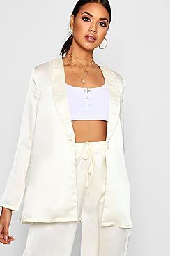 Boohoo Erin Satin Woven Blazer