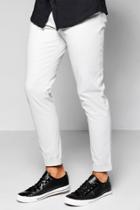 Boohoo Tapered Fit Chino With Stretch Grey