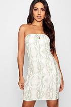 Boohoo Snake Print Bandeau Mini