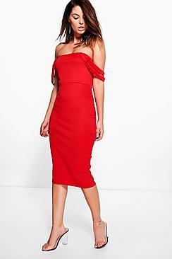 Boohoo Emilia Double Strap Bandeau Midi Dress