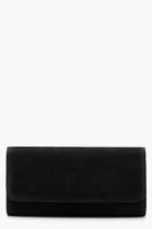 Boohoo Suedette Structured Clutch With Chain