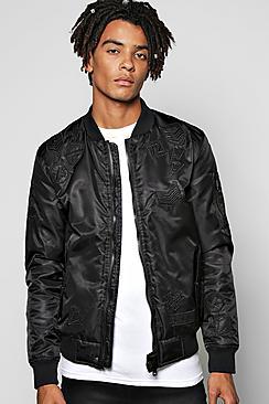 Boohoo Tonal Badged Padded Bomber