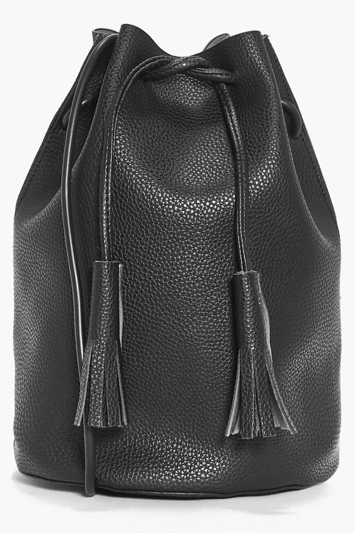 Boohoo Diana Tall Drawstring Duffle Bag Black