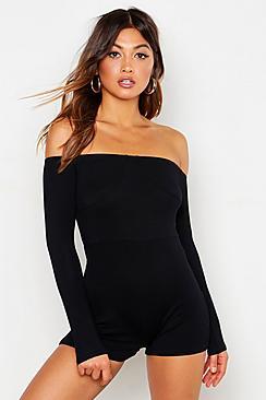 Boohoo Bardot Cup Detail Playsuit