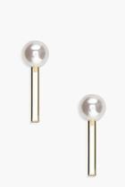 Boohoo Cath Faux Pearl Bar Stud Earrings