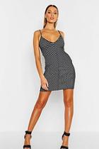 Boohoo Chevron Striped Rib Strappy Dress