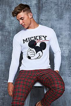 Boohoo Disney Mickey Signature Long Sleeve T-shirt
