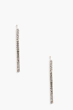 Boohoo Harriet Diamante Bar Earrings
