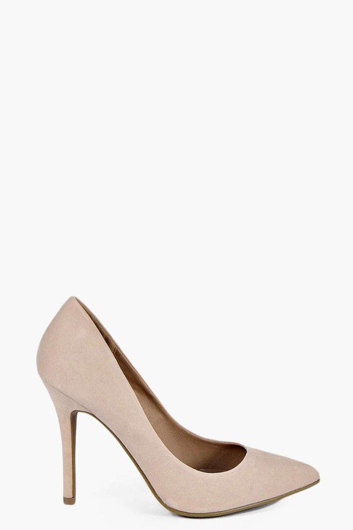 Boohoo Mia Pointed Court Heels Nude