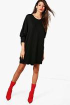 Boohoo Sarah Oversized Batwing Knitted Dress