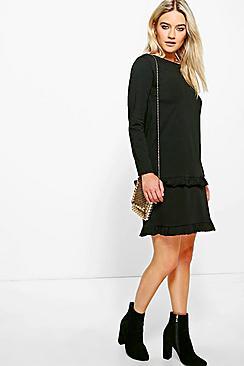 Boohoo Anna Double Frill Shift Dress