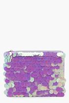Boohoo Lucy Iridescent Oversize Sequin Clutch