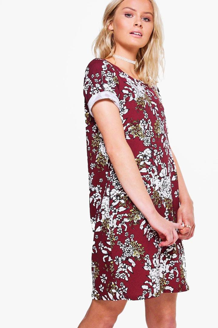 Boohoo Maisy Short Sleeved Shift Dress Multi