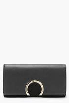 Boohoo Ava Circle Ring Detail Suedette & Pu Clutch