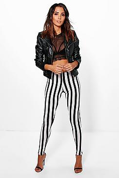 Boohoo Maren Monochrome Striped Leggings