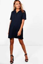 Boohoo Elizabeth Button Up Collared Shift Dress