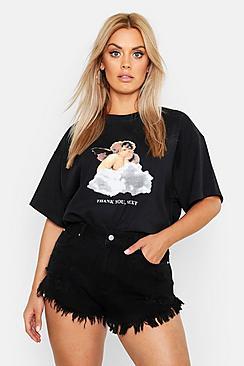 Boohoo Plus Cherub Printed T-shirt