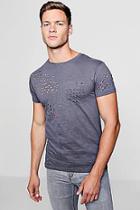 Boohoo Distressed T-shirt With Cut And Sew