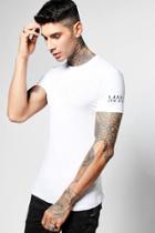 Boohoo Muscle Fit Man Print T-shirt White