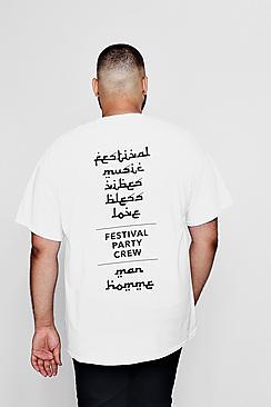 Boohoo Big And Tall Back Print T-shirt