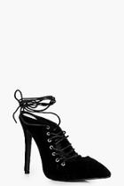 Boohoo Mollie Pointed Toe Ghillie Heel Open Back