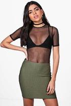 Boohoo Lorelei Textured Stretch Mini Skirt