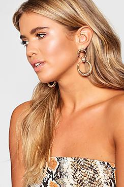Boohoo Oversized 90's Twist Statement Earrings